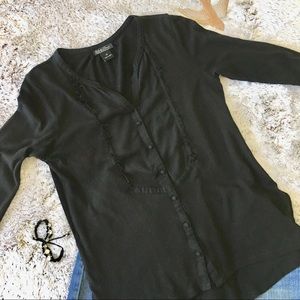 Lucky Brand Black Button Down Top Size XS